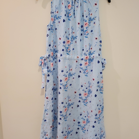 JUICY COUTURE BLUE PINK FLORAL HALTER DRESS - Picture 3 of 5
